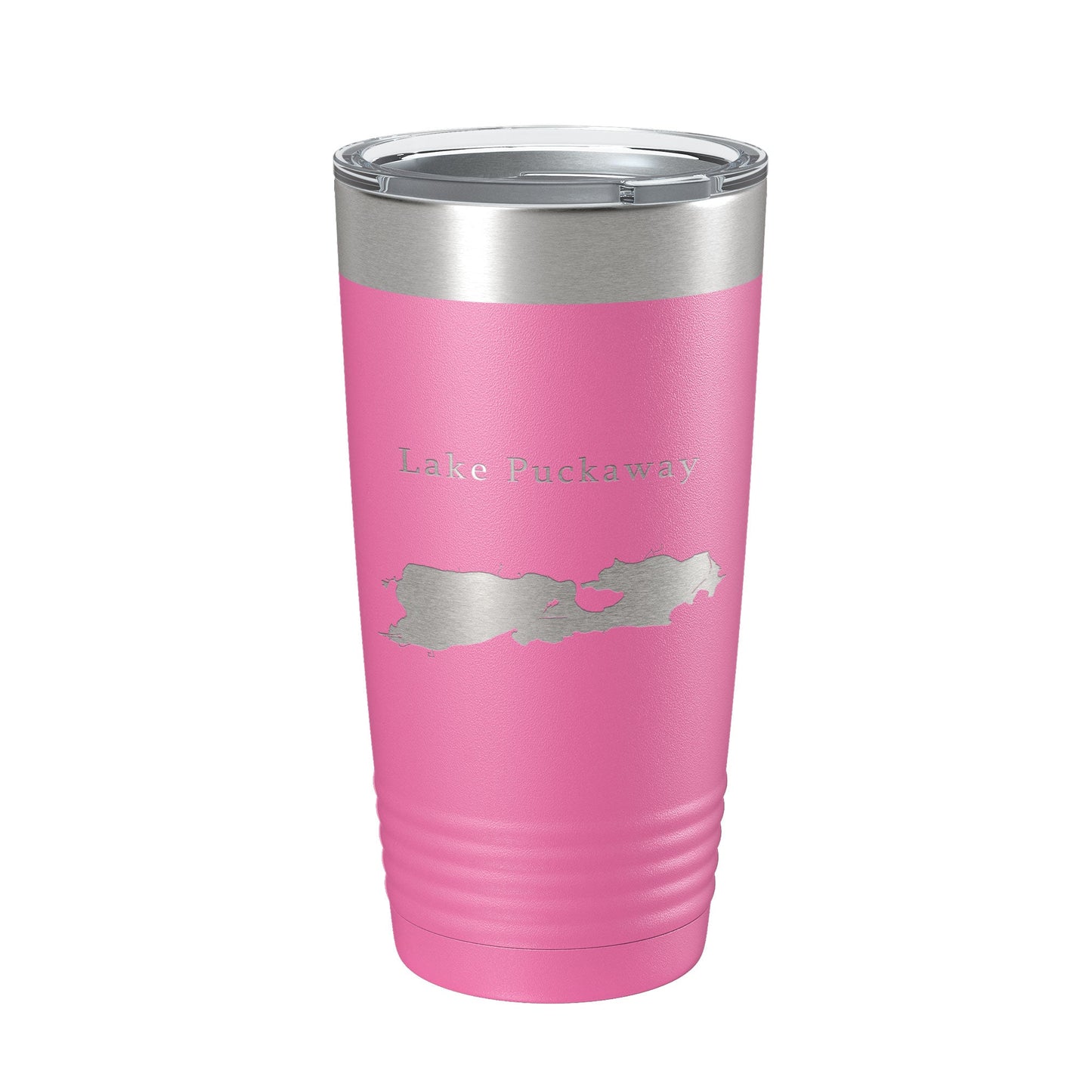Lake Puckaway Map Tumbler Travel Mug Insulated Laser Engraved Coffee Cup Wisconsin 20 oz