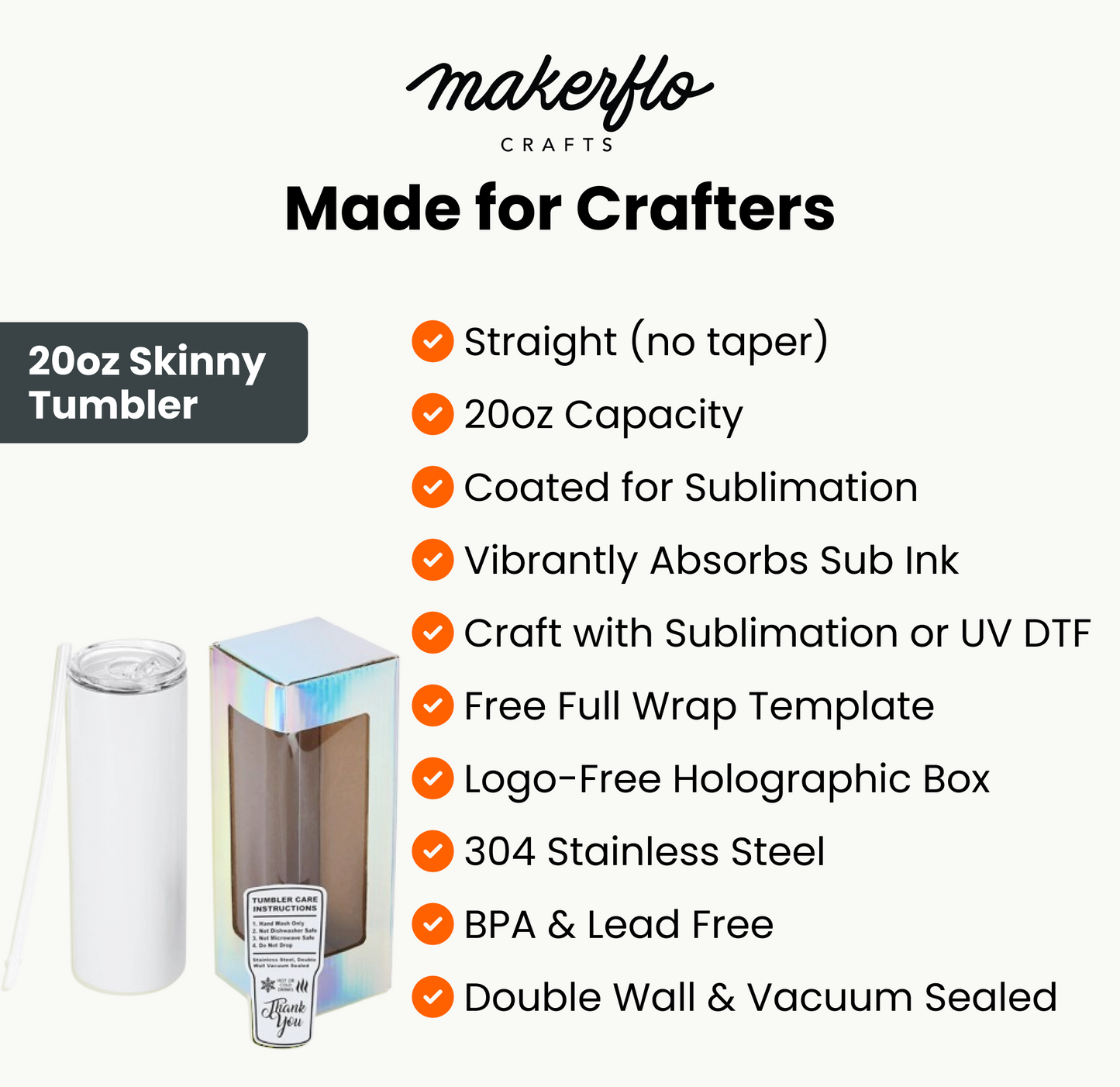 20oz Skinny Sublimation Tumbler