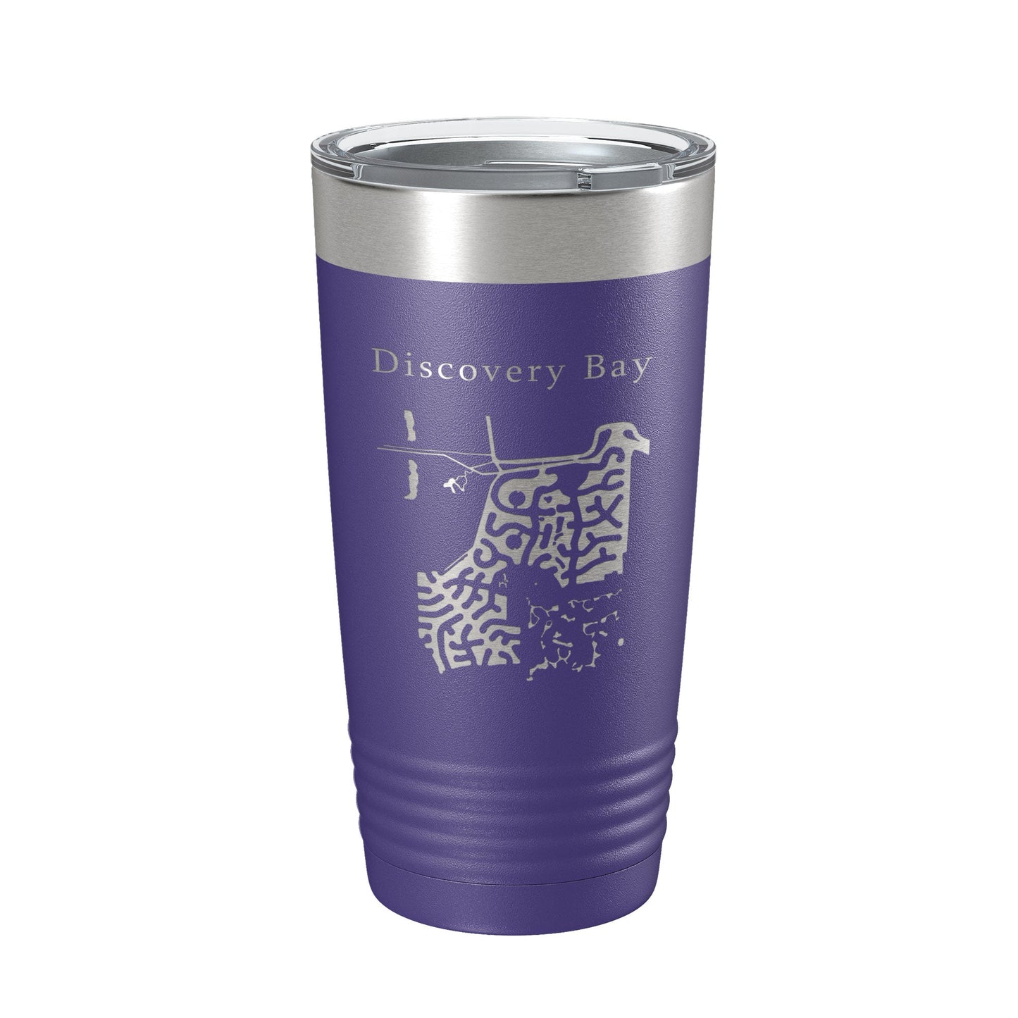 Discovery Bay Tumbler Lake Map Travel Mug Insulated Laser Engraved Coffee Cup California 20 oz
