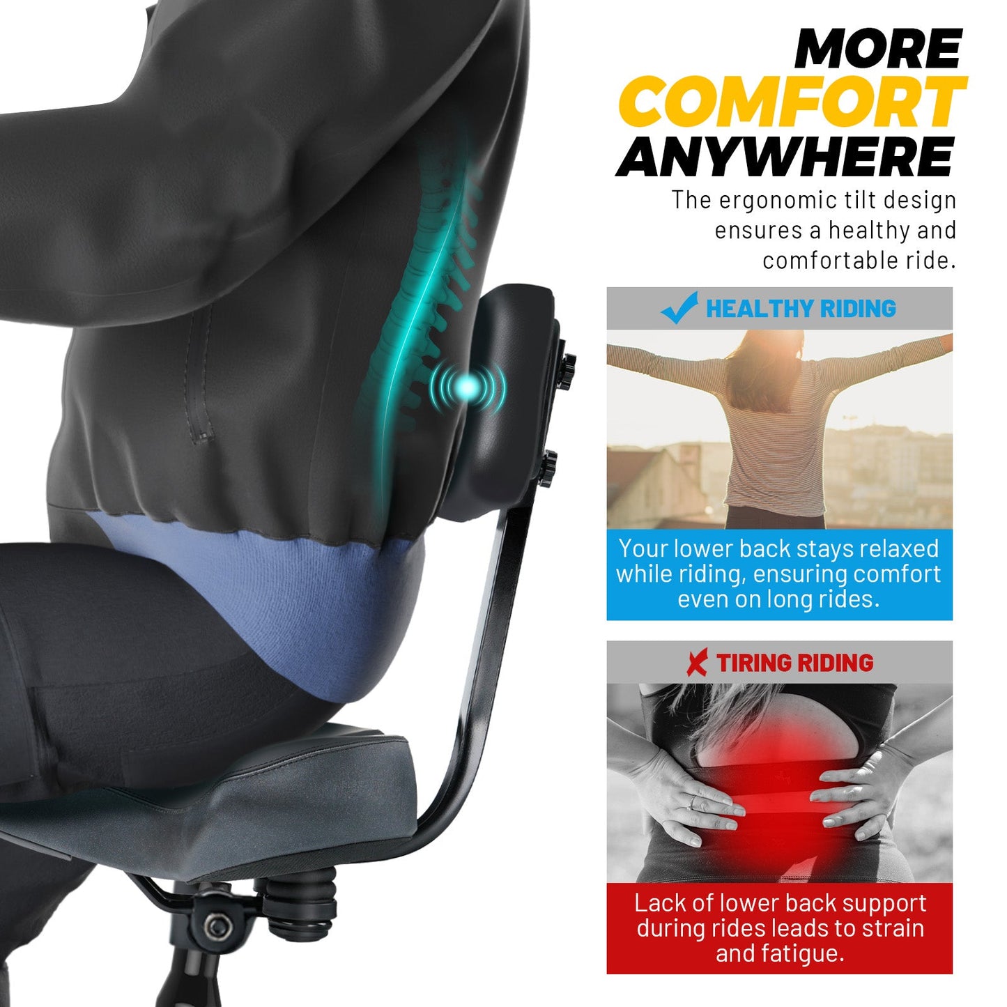 YS 11, YLG Oversized Bike Seat with Backrest