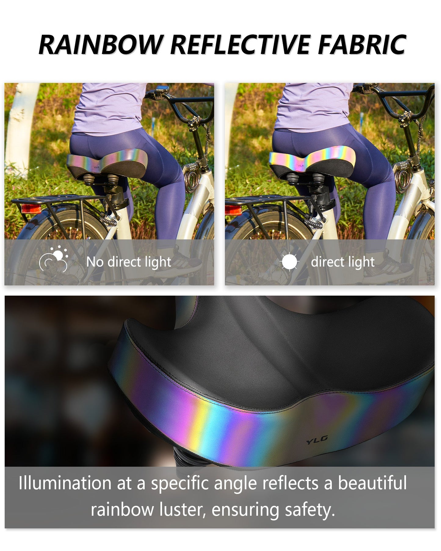 YN 4, Rainbow Noseless XL Plus Bike Seat