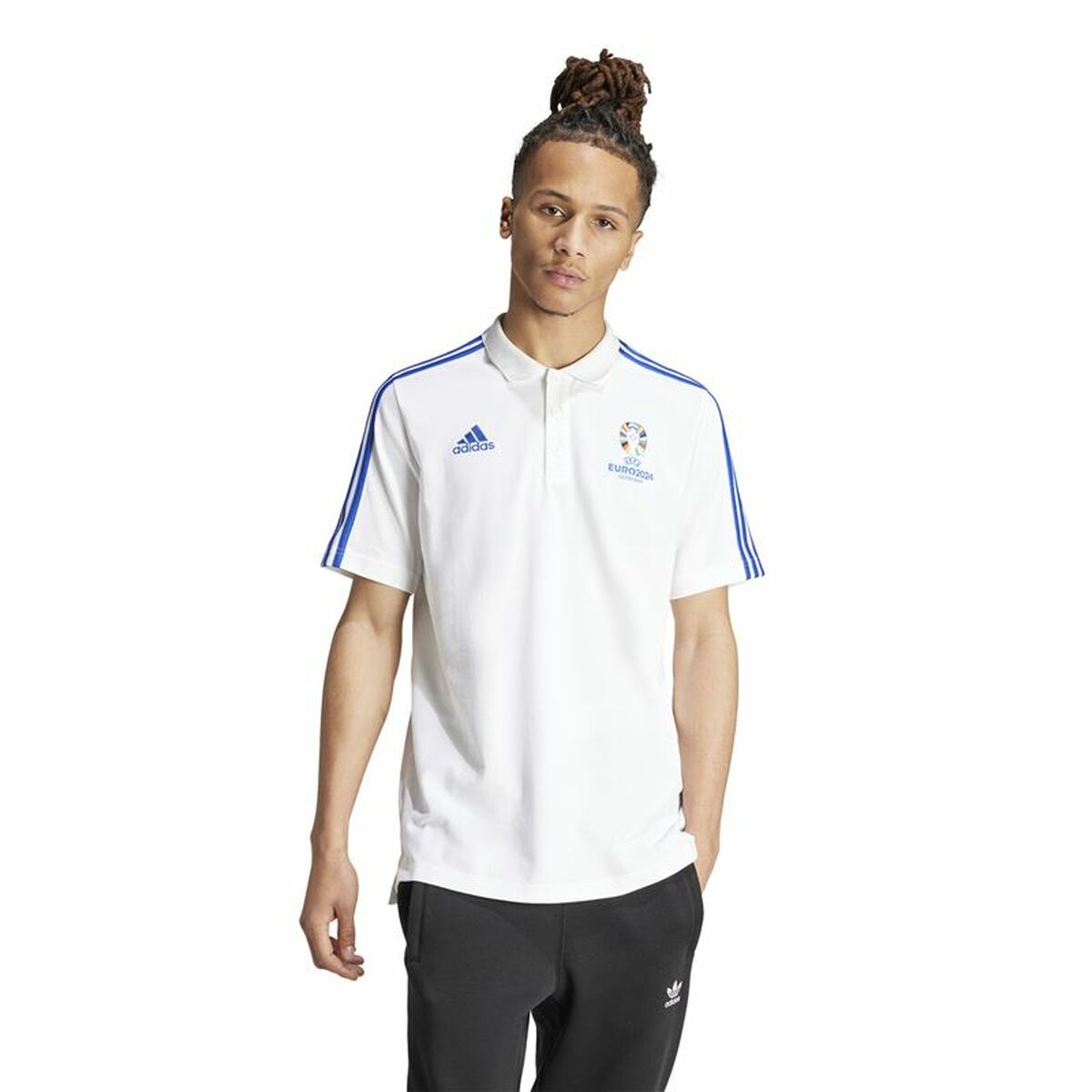 Men’s Short Sleeve Polo Shirt Adidas Emblem Euro 2024 (S)