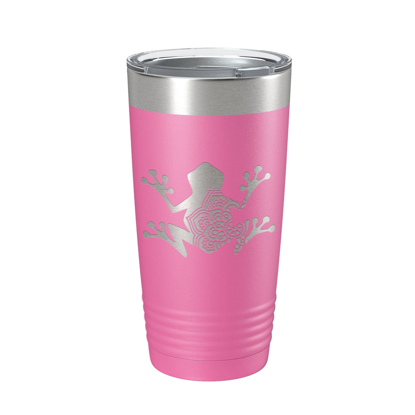 Frog Mandala Tumbler Travel Mug Insulated Laser Engraved Coffee Cup Frog Zentangle Pattern Design Gift 20 oz