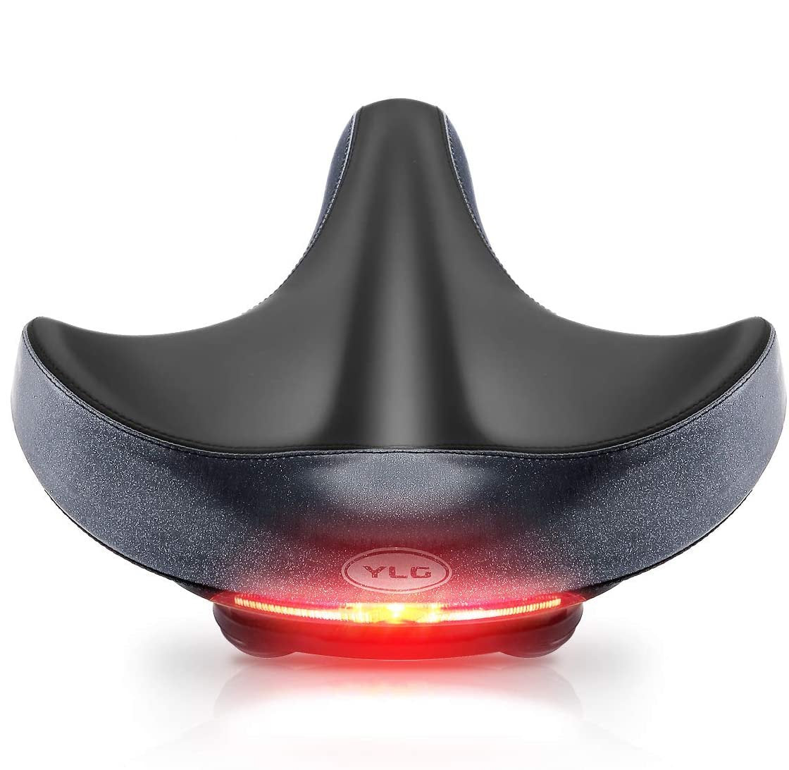 YS 5, YLG Wide Comfort Bike Saddle with Taillight
