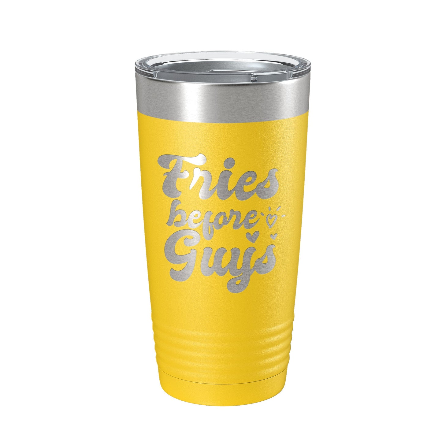 Fries Before Guys Tumbler Funny Galentine's Day Travel Mug Valentine's Single Insulated Laser Engraved Coffee Cup Retro 20 oz