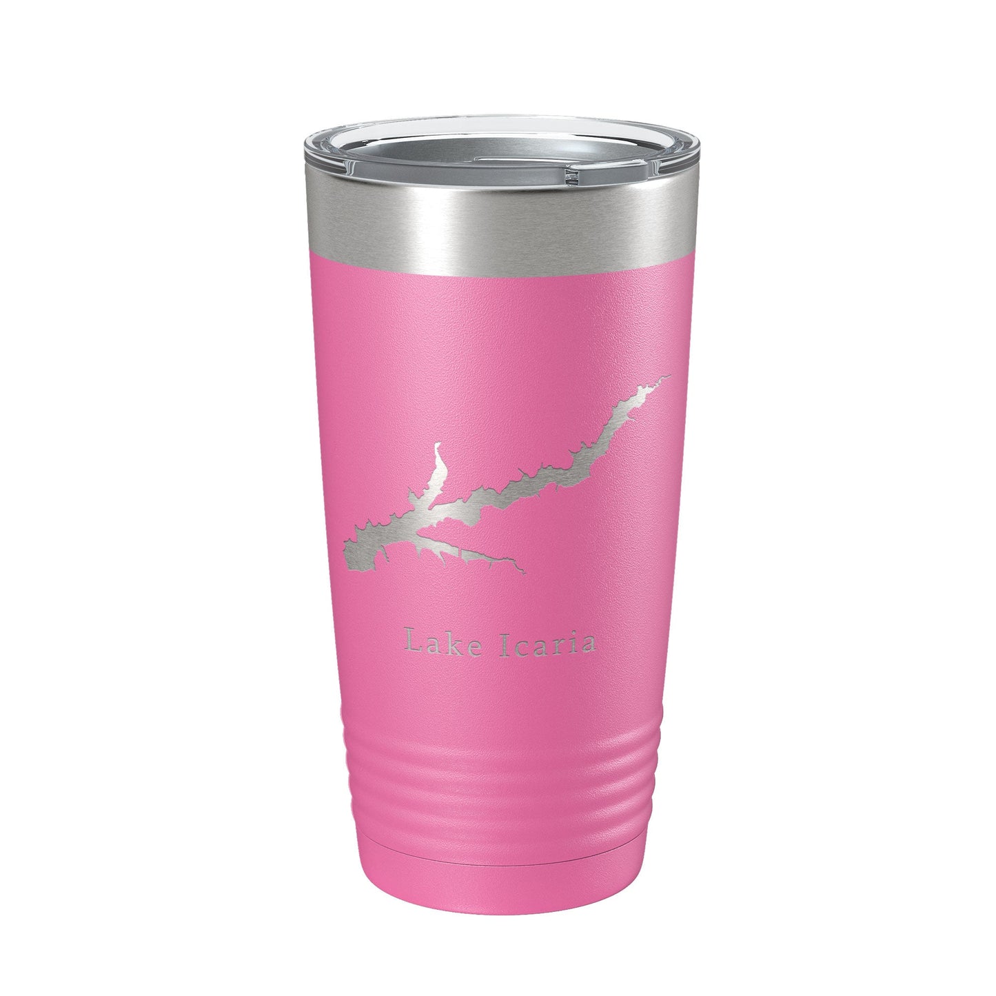 Lake Icaria Map Tumbler Travel Mug Insulated Laser Engraved Coffee Cup Iowa 20 oz