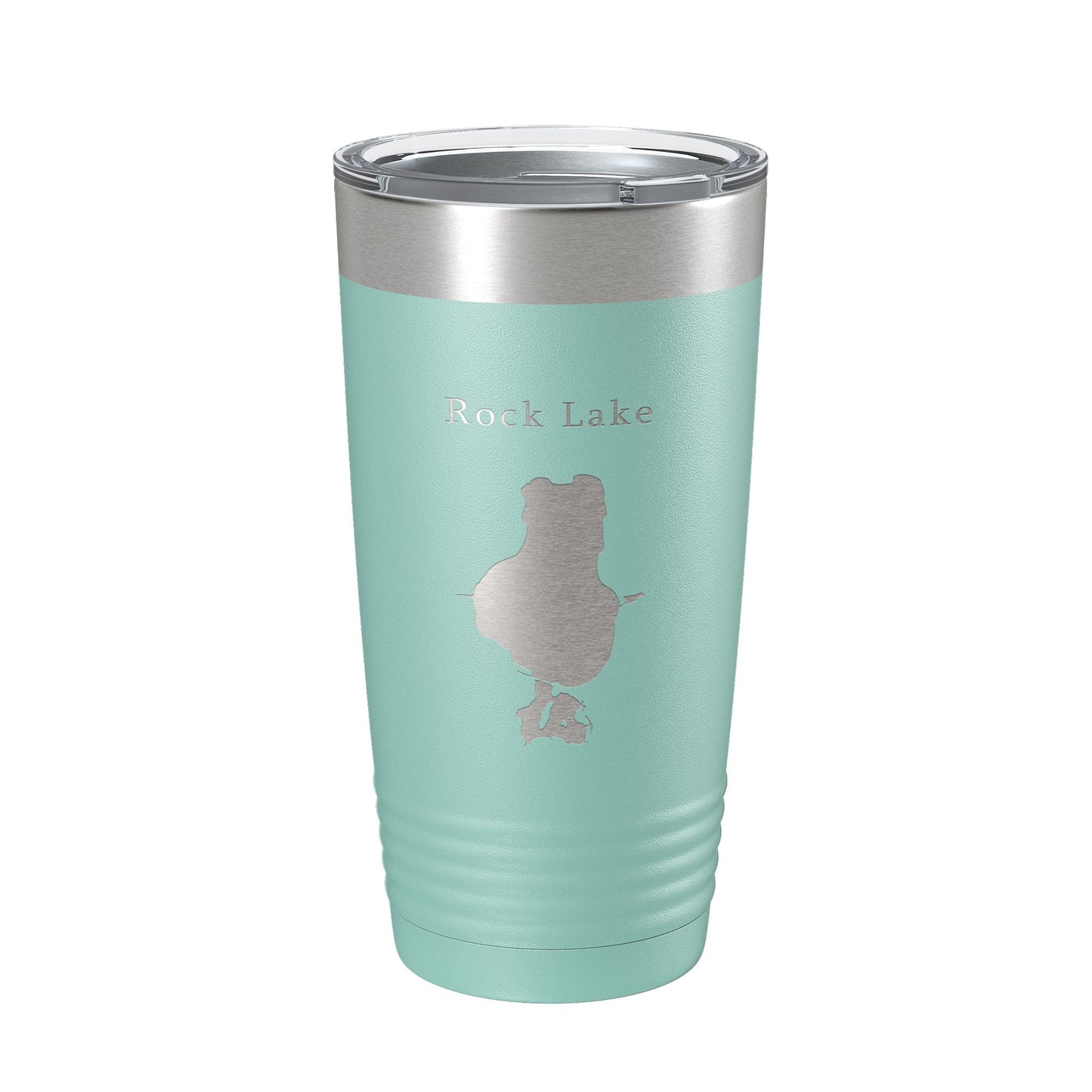 Rock Lake Map Tumbler Travel Mug Insulated Laser Engraved Coffee Cup Wisconsin 20 oz
