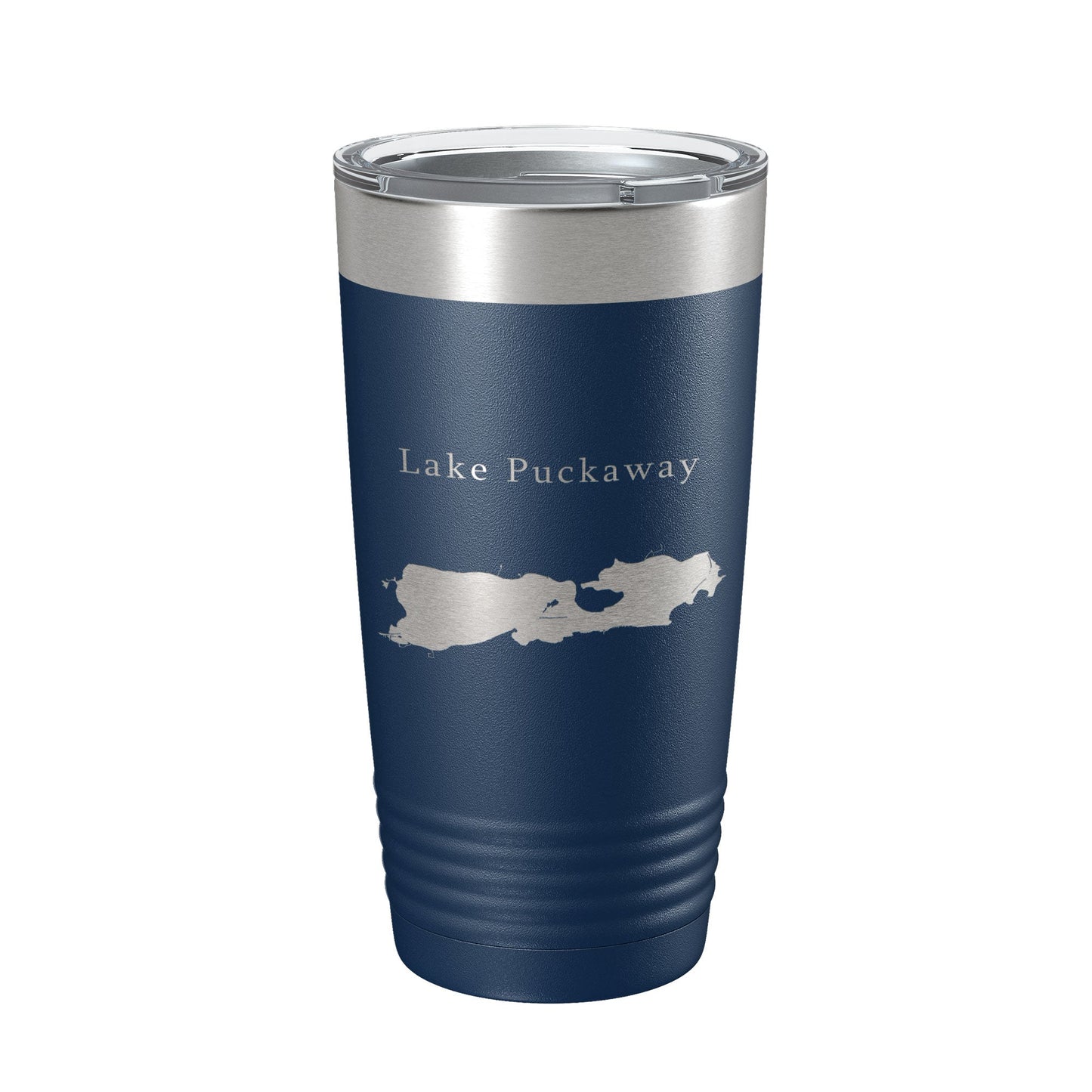 Lake Puckaway Map Tumbler Travel Mug Insulated Laser Engraved Coffee Cup Wisconsin 20 oz