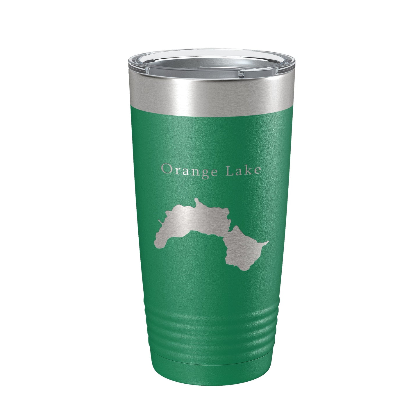 Orange Lake Map Tumbler Travel Mug Insulated Laser Engraved Coffee Cup Maine 20 oz