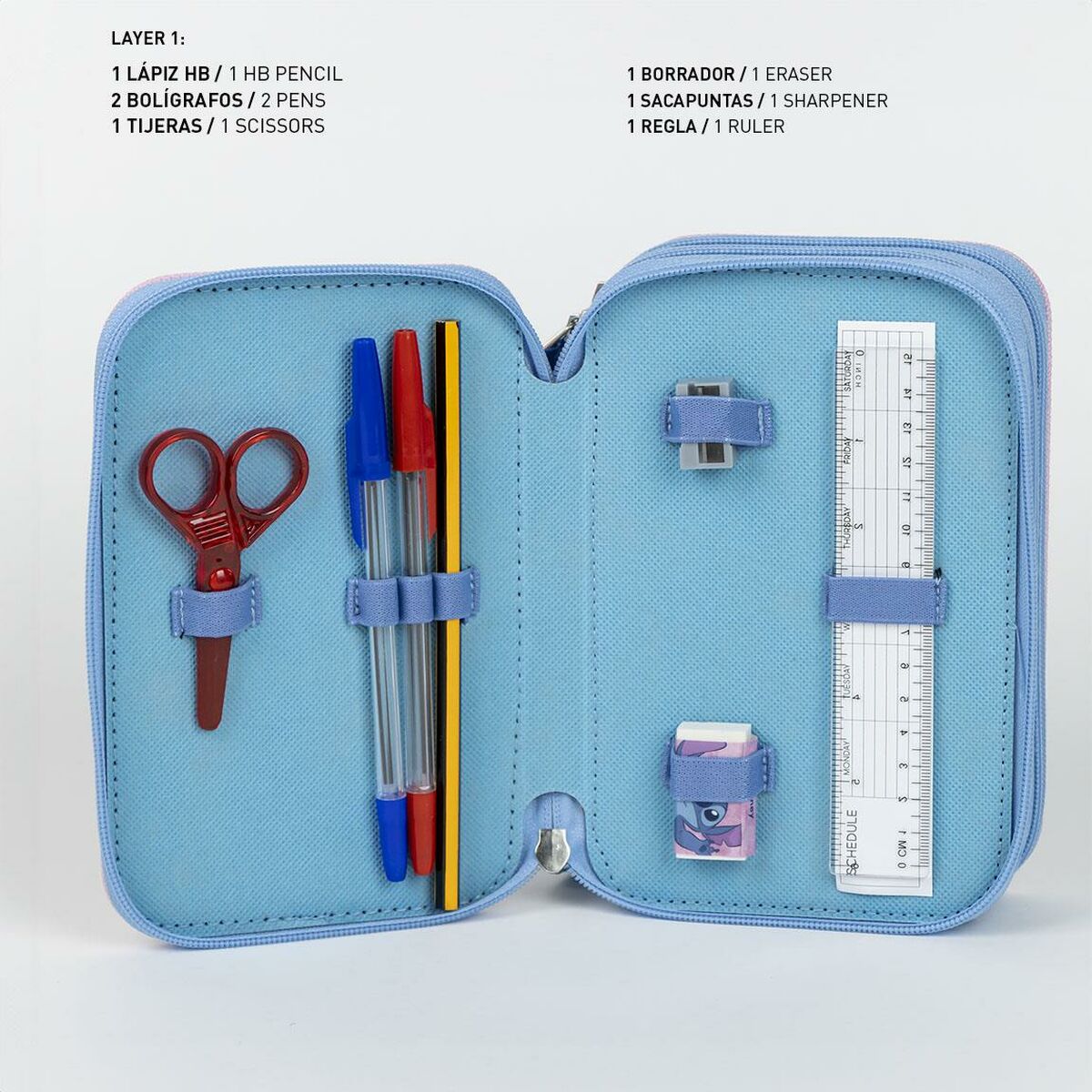Triple Pencil Case Stitch Polyester