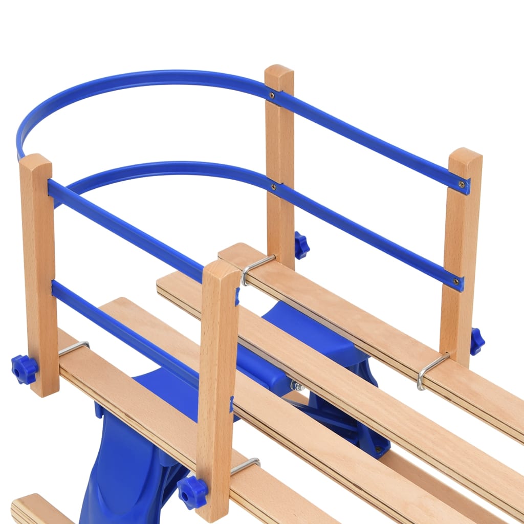 vidaXL Foldable Sledge with Backrest 43.3" Plywood