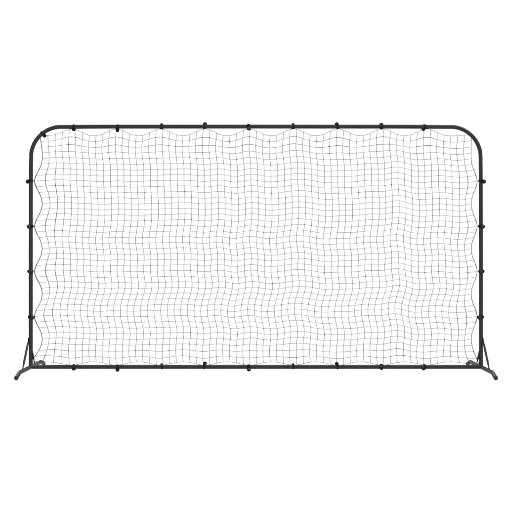 vidaXL Football Rebounder Net Black 144.1"x35.4"x72" HDPE