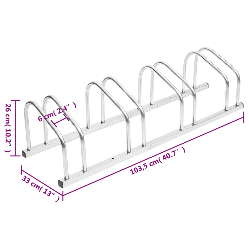 vidaXL Bike Rack Storage Bicycle Parking Stand for Bikes Galvanized Steel