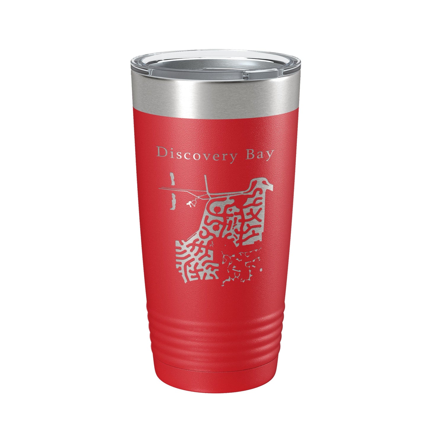 Discovery Bay Tumbler Lake Map Travel Mug Insulated Laser Engraved Coffee Cup California 20 oz