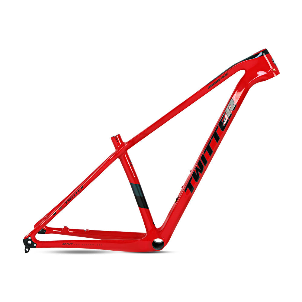 TWITTER WARRIOR Pro Carbon MTB Frame – T900 Mix, 29"/27.5", Thru axle +Lever, Gloss+UV Decals-4