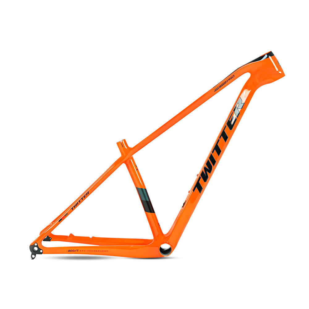 TWITTER WARRIOR Pro Carbon MTB Frame – T900 Mix, 29"/27.5", Thru axle +Lever, Gloss+UV Decals-9