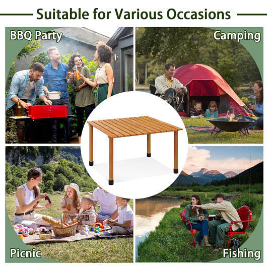 Folding Outdoor Camping Table with Carrying Bag for Picnics and Party-Gray