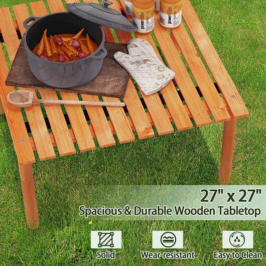 Folding Outdoor Camping Table with Carrying Bag for Picnics and Party-Gray