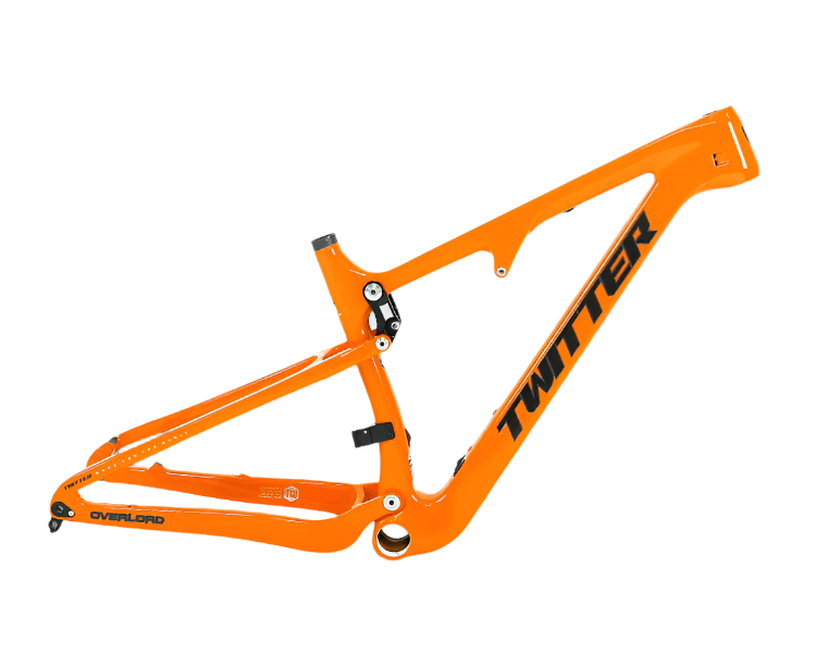 TWITTER OVERLORD Full Suspension Carbon MTB Frame – T800 Mix, 29"/27.5", AM, with ROCKSHOX MNR Rear SHOX