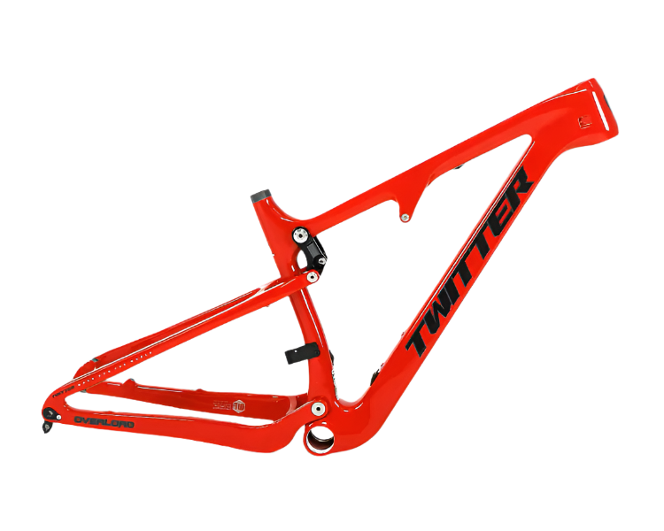 TWITTER OVERLORD Full Suspension Carbon MTB Frame – T800 Mix, 29"/27.5", AM, with ROCKSHOX MNR Rear SHOX