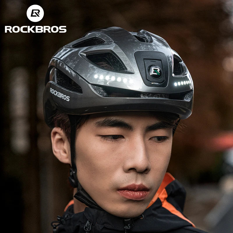 Rechargeable LED Cycling Helmet with Type-C Charging Grey