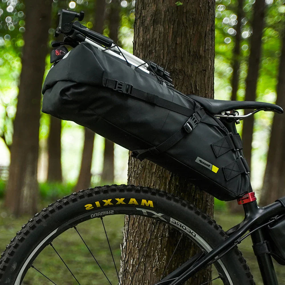 10L Waterproof Bike Saddle Bag Large Rear Pannier Black
