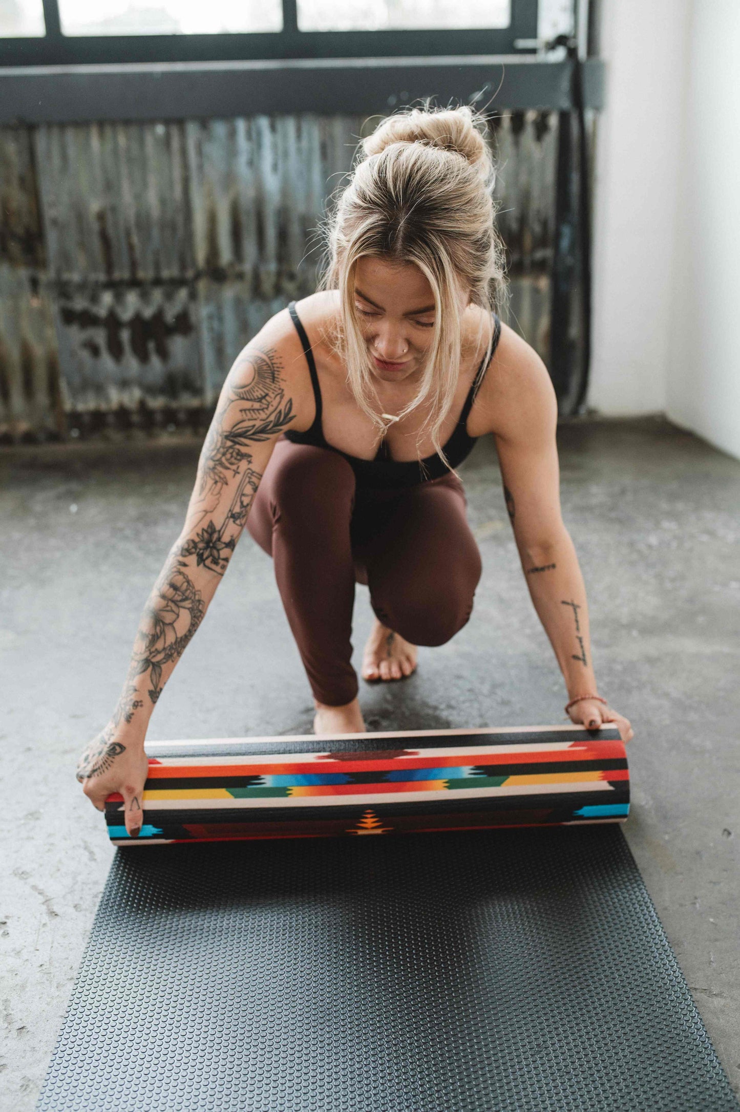 Fox Trail Yoga Mat – 6 mm Extra Thick, Double-Sided Non-Slip, Eco-Friendly PER with Multi-Color Striped Design | Yune Yoga