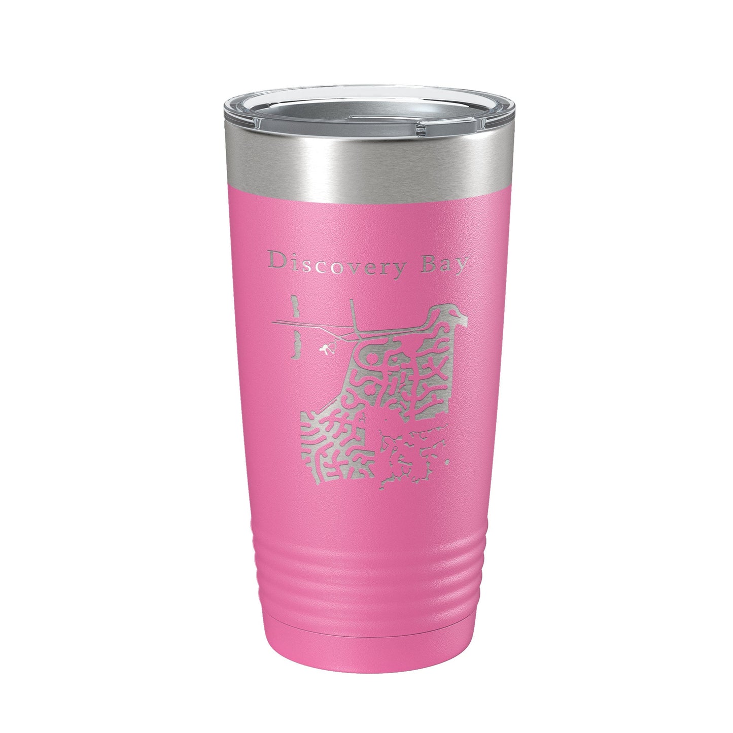 Discovery Bay Tumbler Lake Map Travel Mug Insulated Laser Engraved Coffee Cup California 20 oz