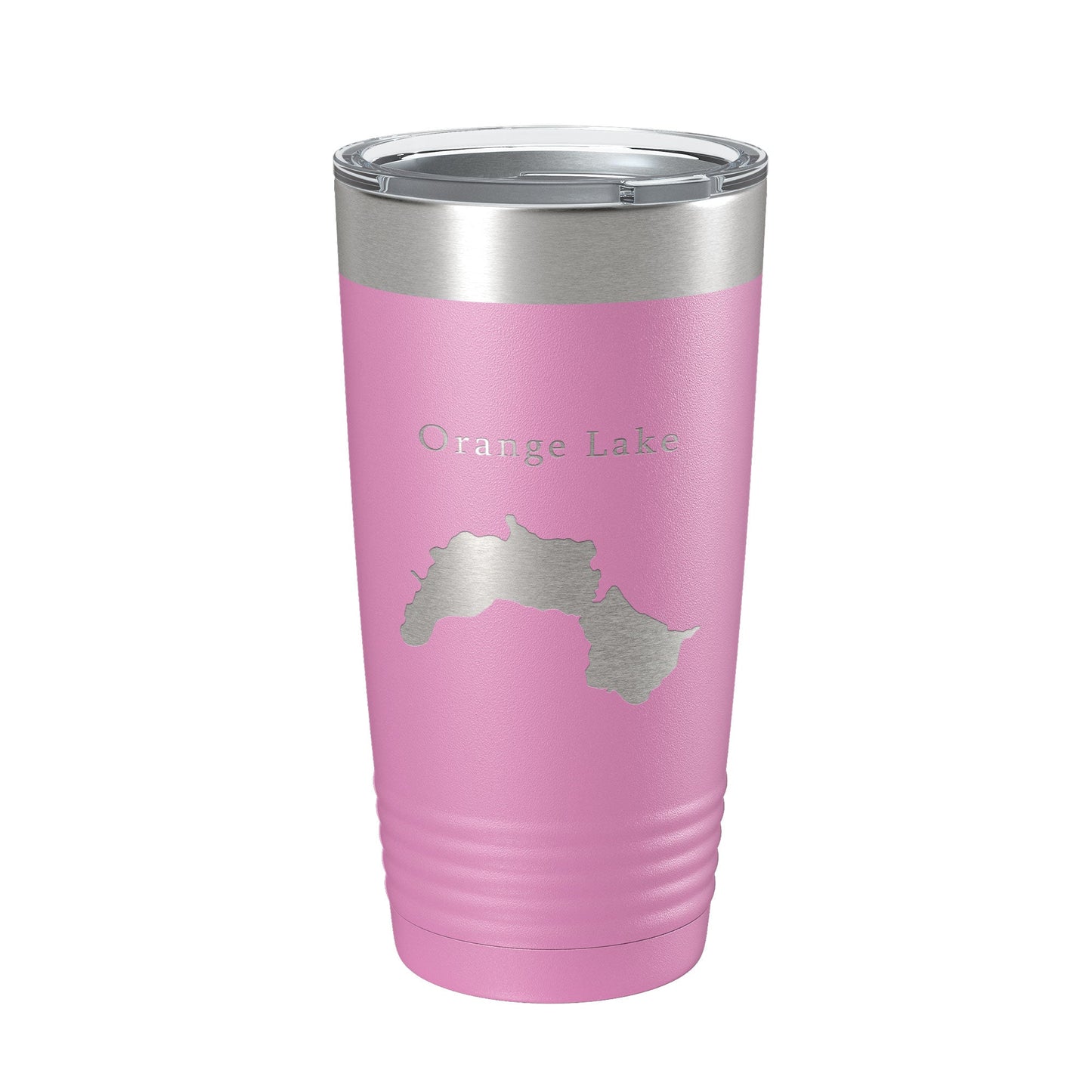 Orange Lake Map Tumbler Travel Mug Insulated Laser Engraved Coffee Cup Maine 20 oz
