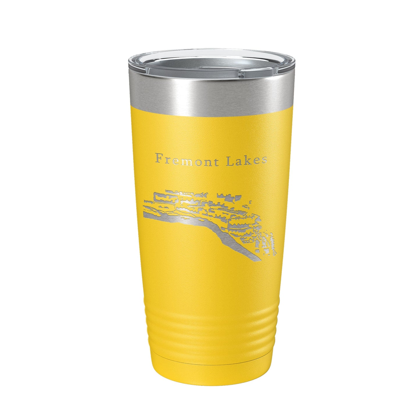 Fremont Lakes Map Tumbler Travel Mug Insulated Laser Engraved Coffee Cup Platte River Nebraska 20 oz