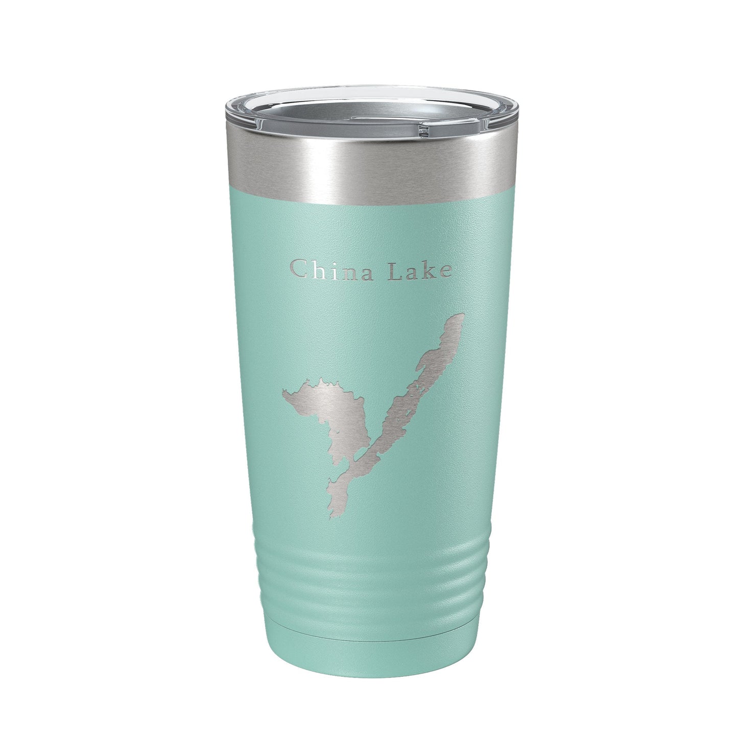 China Lake Map Tumbler Travel Mug Insulated Laser Engraved Coffee Cup Maine 20 oz