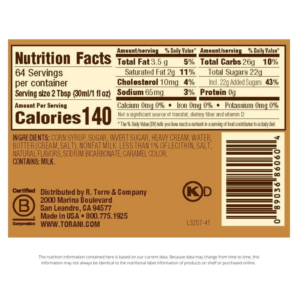 TORANI SCE PUREMADE CRML ( 4 X 16.5 OZ )