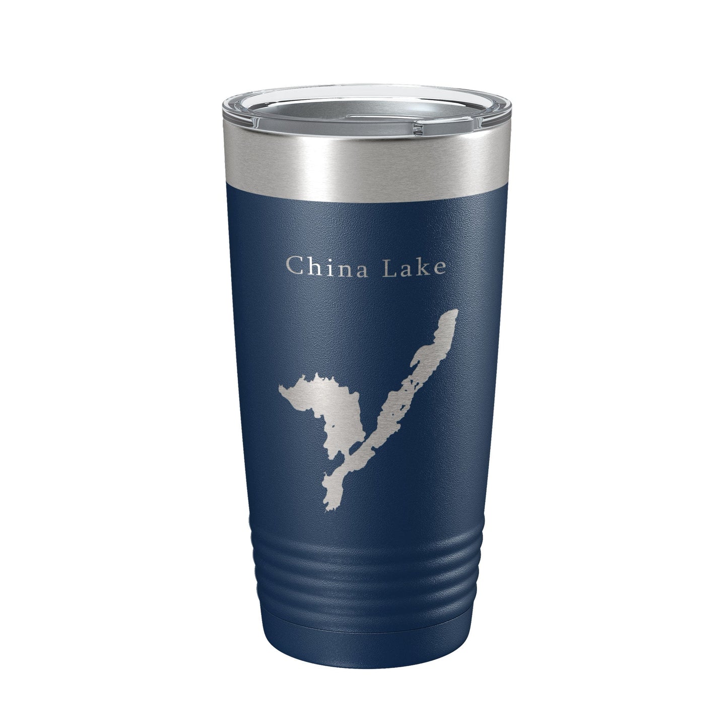 China Lake Map Tumbler Travel Mug Insulated Laser Engraved Coffee Cup Maine 20 oz