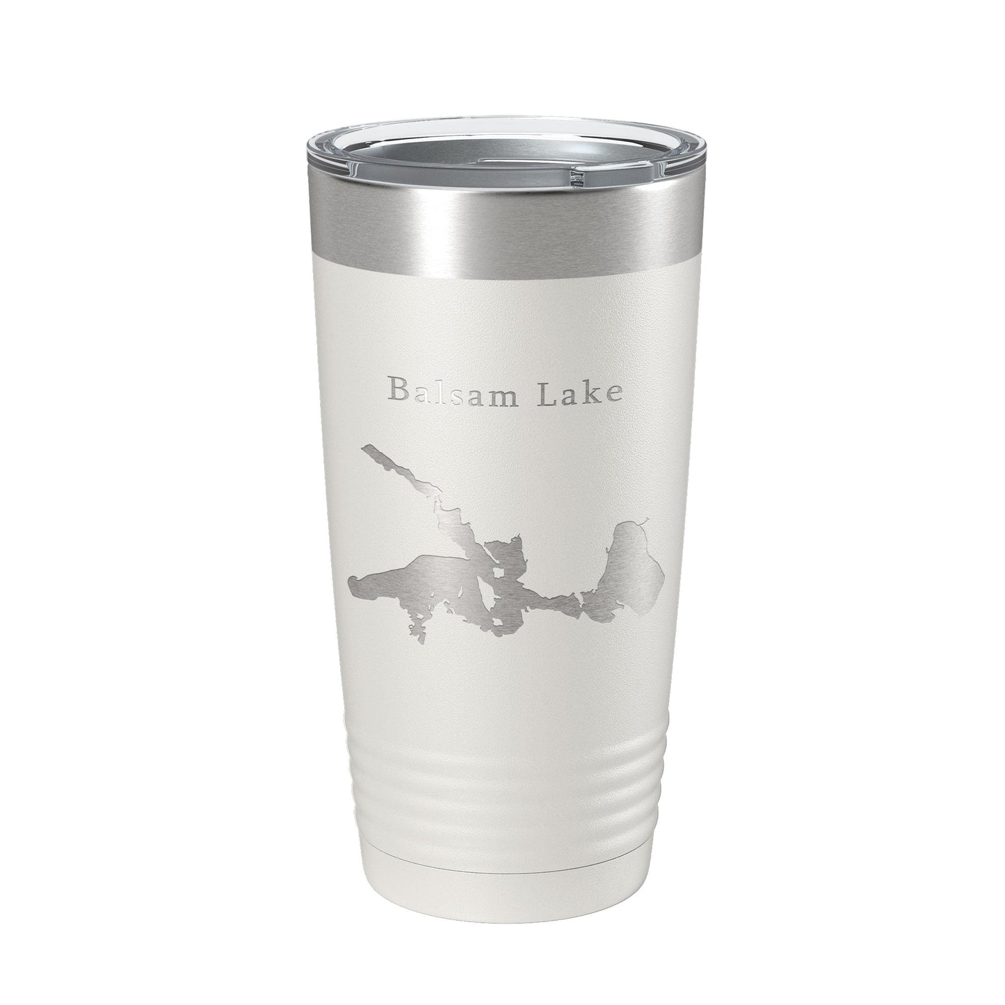 Balsam Lake Map Tumbler Travel Mug Insulated Laser Engraved Coffee Cup Wisconsin 20 oz