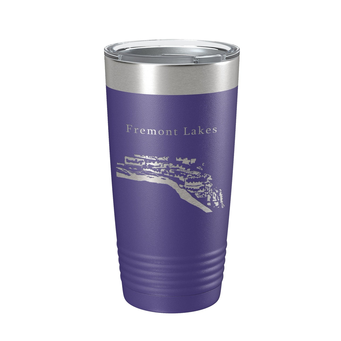 Fremont Lakes Map Tumbler Travel Mug Insulated Laser Engraved Coffee Cup Platte River Nebraska 20 oz