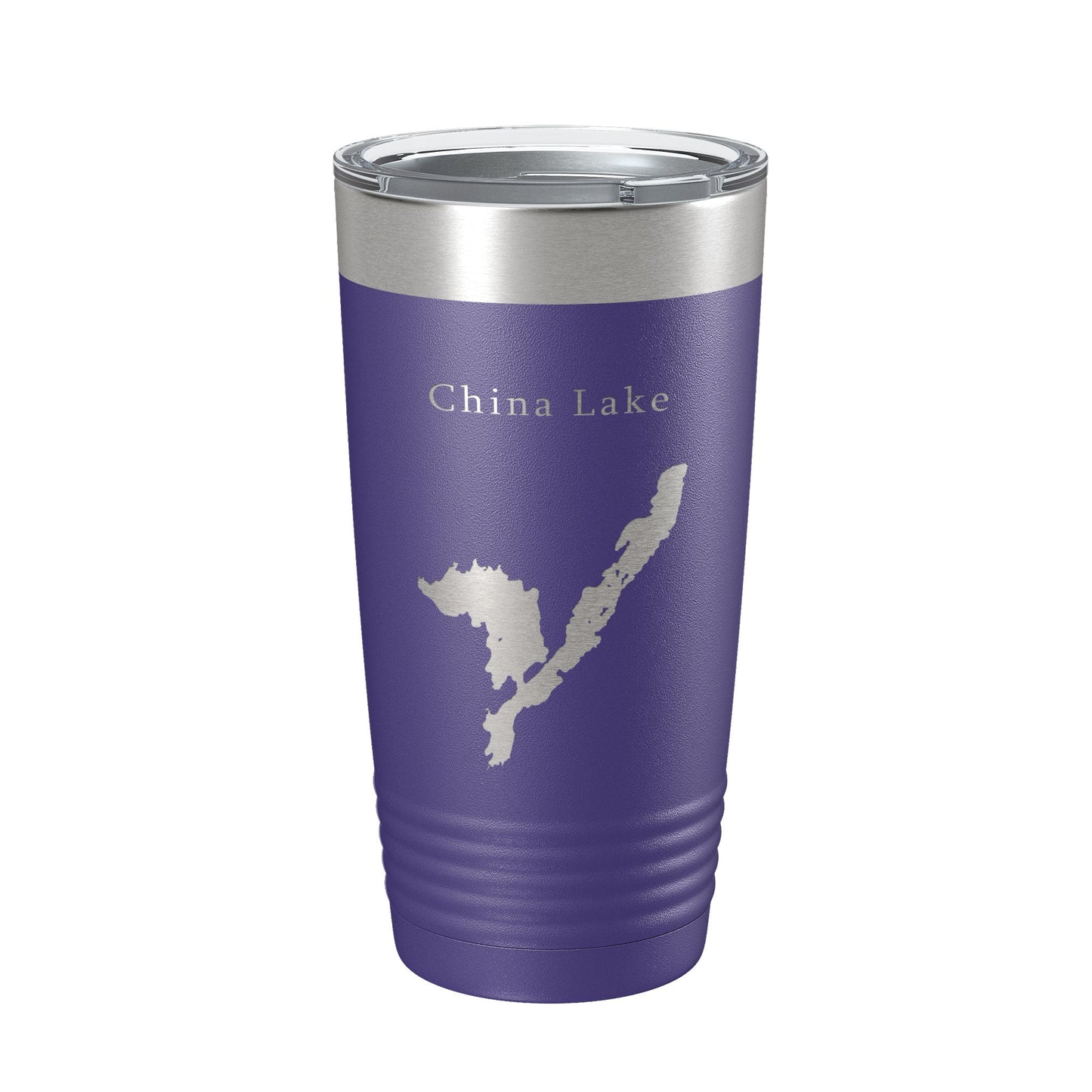 China Lake Map Tumbler Travel Mug Insulated Laser Engraved Coffee Cup Maine 20 oz