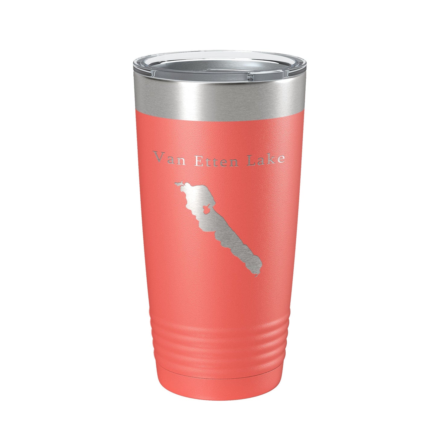 Van Etten Lake Map Tumbler Travel Mug Insulated Laser Engraved Coffee Cup Michigan 20 oz