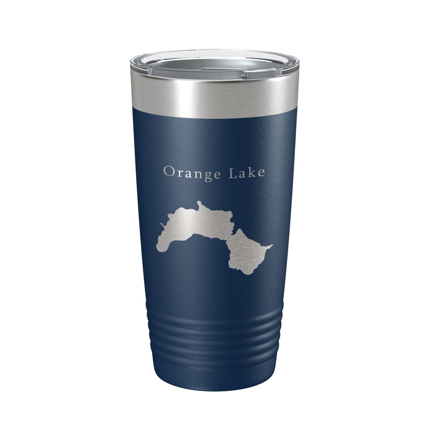 Orange Lake Map Tumbler Travel Mug Insulated Laser Engraved Coffee Cup Maine 20 oz