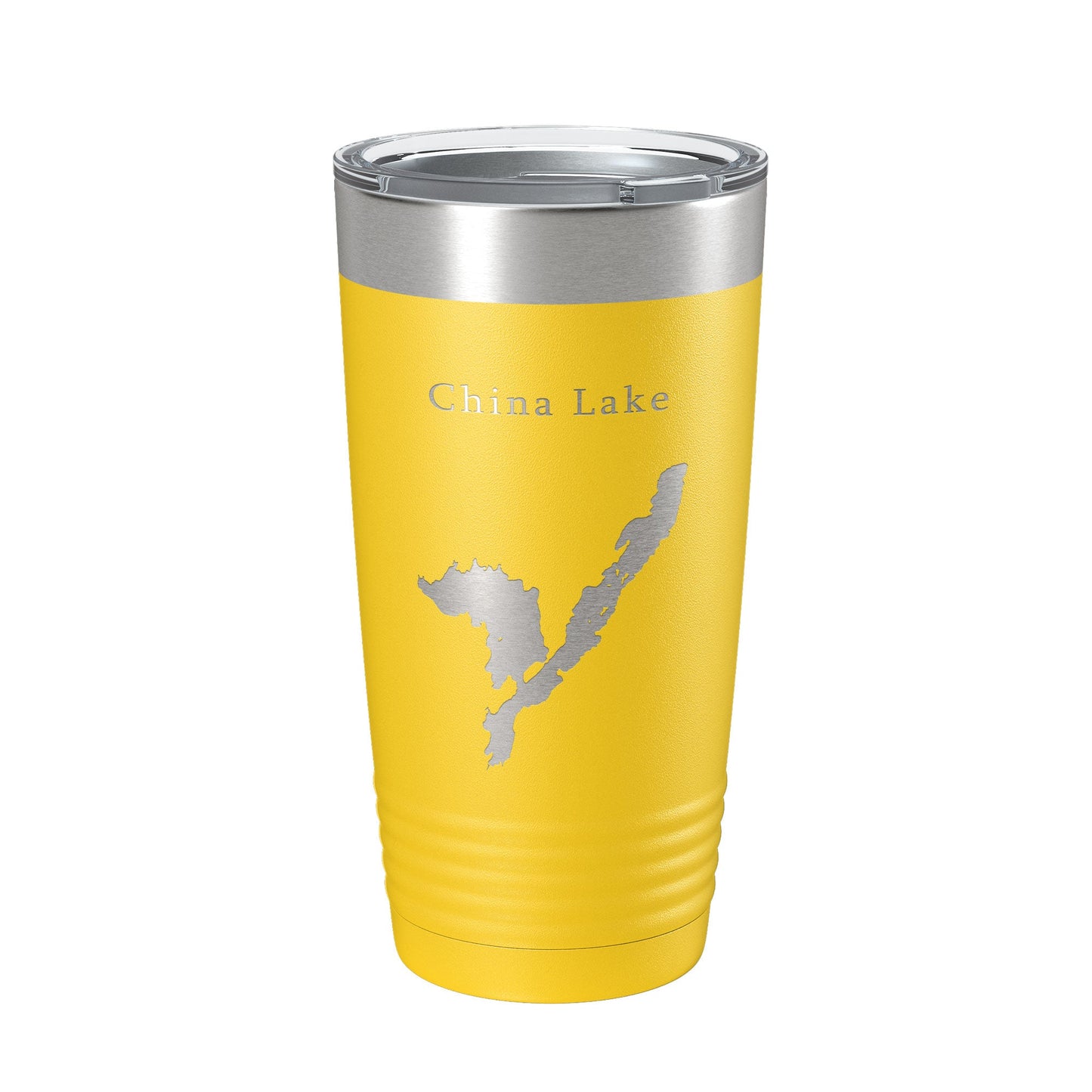 China Lake Map Tumbler Travel Mug Insulated Laser Engraved Coffee Cup Maine 20 oz