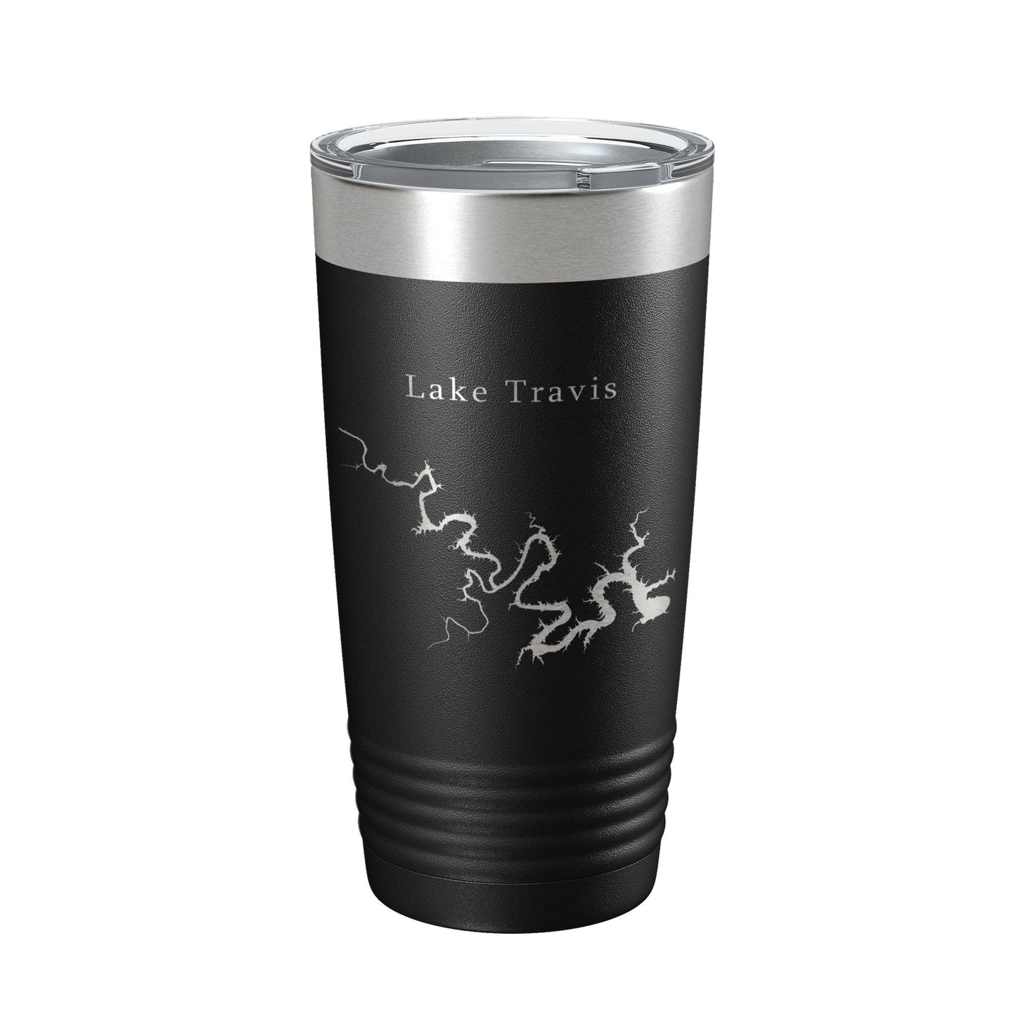 Lake Travis Map Tumbler Travel Mug Insulated Laser Engraved Coffee Cup Texas 20 oz