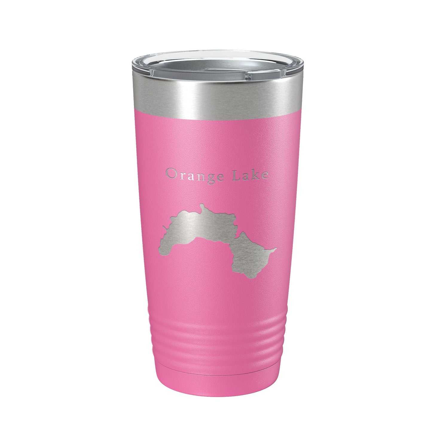 Orange Lake Map Tumbler Travel Mug Insulated Laser Engraved Coffee Cup Maine 20 oz