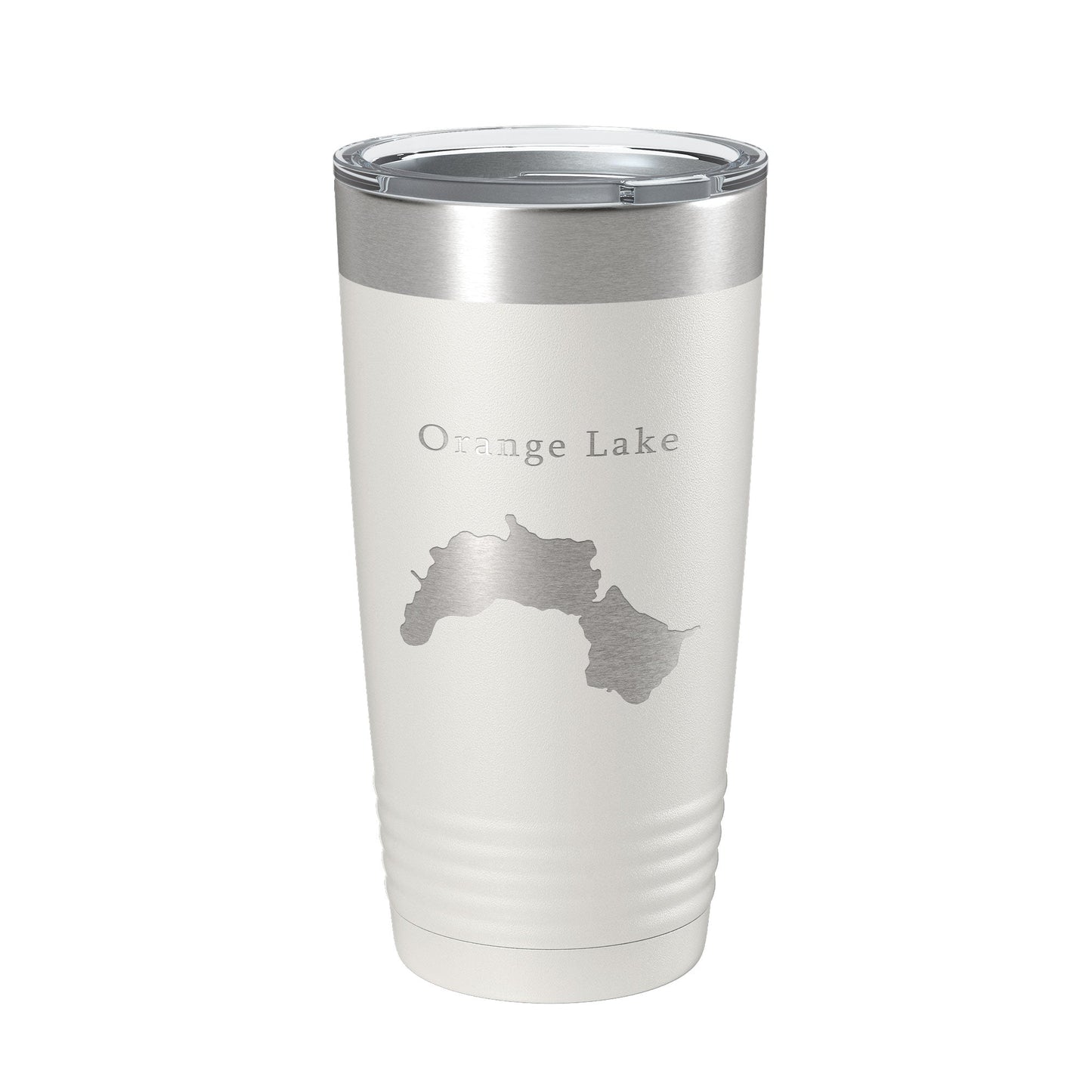 Orange Lake Map Tumbler Travel Mug Insulated Laser Engraved Coffee Cup Maine 20 oz