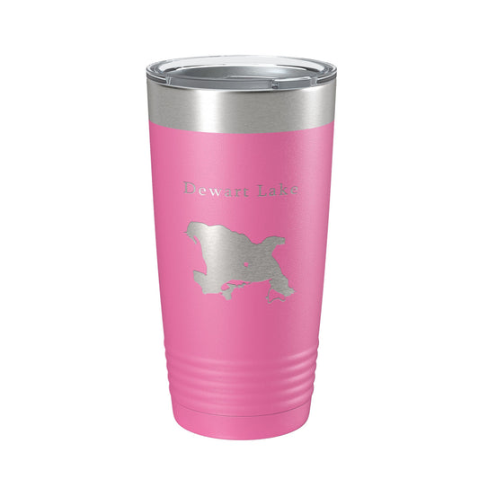 Dewart Lake Map Tumbler Travel Mug Insulated Laser Engraved Coffee Cup Indiana 20 oz