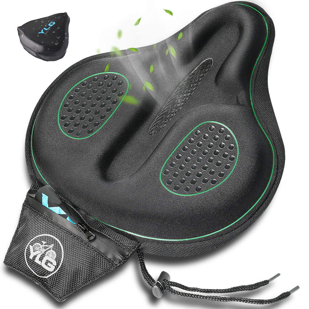 YCW 5, YLG Green Memory Foam Bike Seat Cover - 11.8 x 11 Inches