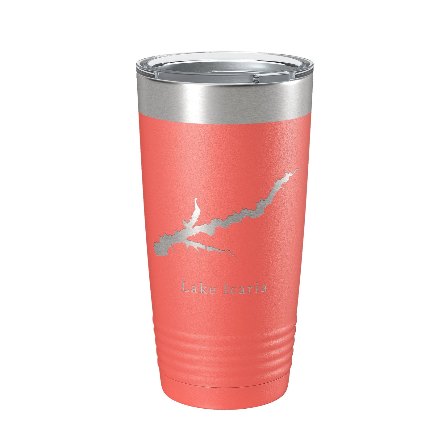 Lake Icaria Map Tumbler Travel Mug Insulated Laser Engraved Coffee Cup Iowa 20 oz
