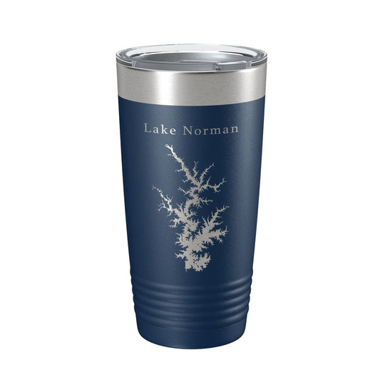 Lake Norman Map Tumbler Travel Mug Insulated Laser Engraved Coffee Cup North Carolina 20 oz
