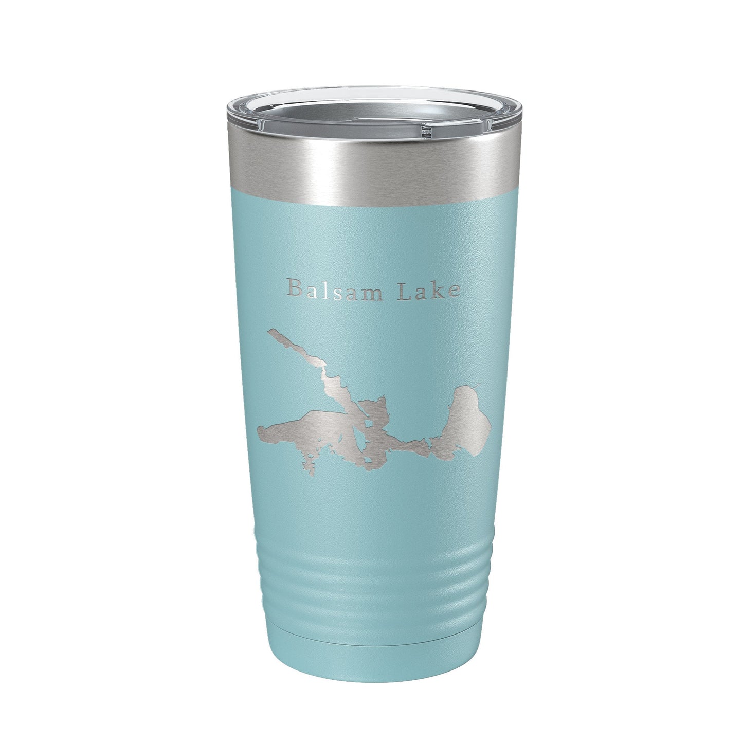 Balsam Lake Map Tumbler Travel Mug Insulated Laser Engraved Coffee Cup Wisconsin 20 oz
