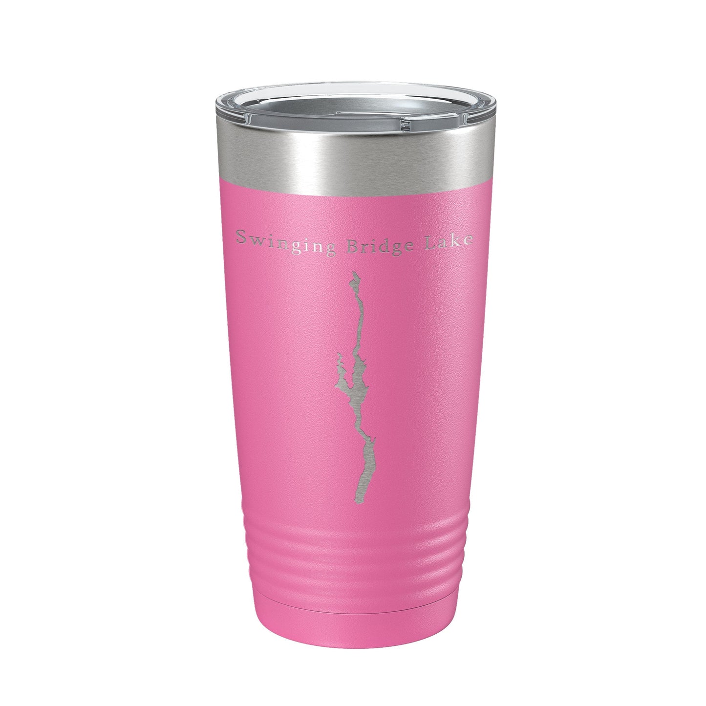 Swinging Bridge Lake Map Tumbler Travel Mug Insulated Laser Engraved Coffee Cup New York 20 oz