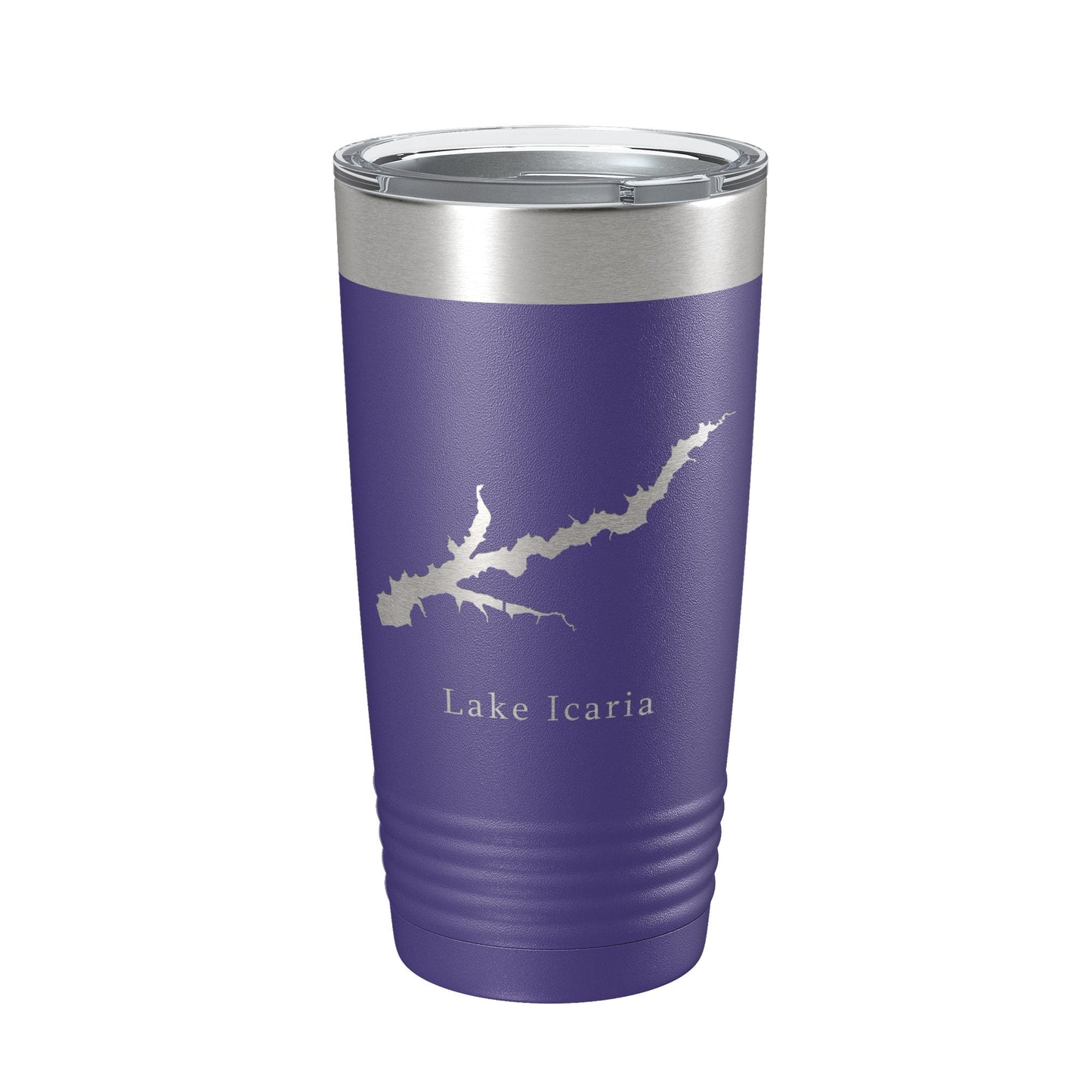 Lake Icaria Map Tumbler Travel Mug Insulated Laser Engraved Coffee Cup Iowa 20 oz