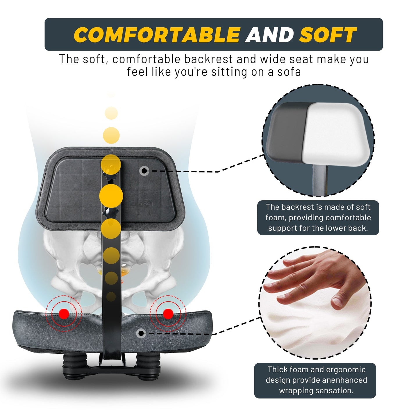 YS 11, YLG Oversized Bike Seat with Backrest